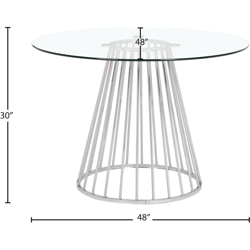 Mercer41 Cazzie Round Glass Dining Table & Reviews Wayfair